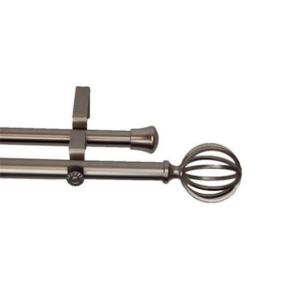 Central Design Central Design 4762-995 Crate 0.81 in. Double Curtain Rod; 120-170 in. - Satin Nickel 4762-995 - main